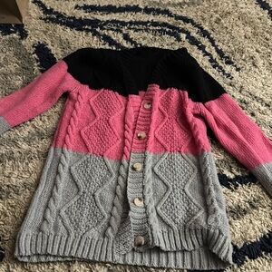 SHEIN pink black gray cardigan